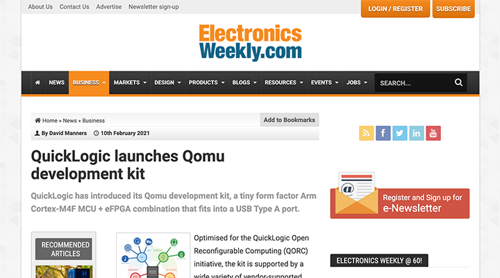 EW.com - QuickLogic launches Qomu development kit